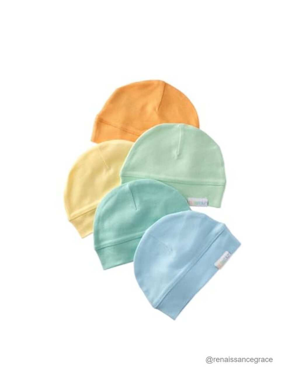 5-Pack 100% Organic Cotton Baby Beanie Hats Newborn Infant Winter Caps